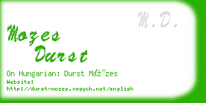 mozes durst business card